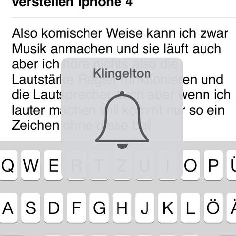 So sieht es aus wenn ch den Lautstärke Regler betätige - (Handy, Apple, iPhone)