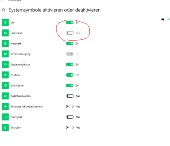 Lautstärkesymbol windows 10 lässt sich nicht aktivieren? (Computer)