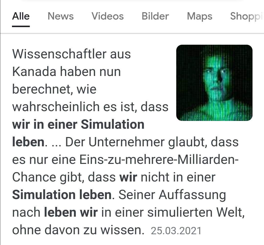 Leben Wir In Einer Simulation Siehe Bild Computer Mathematik