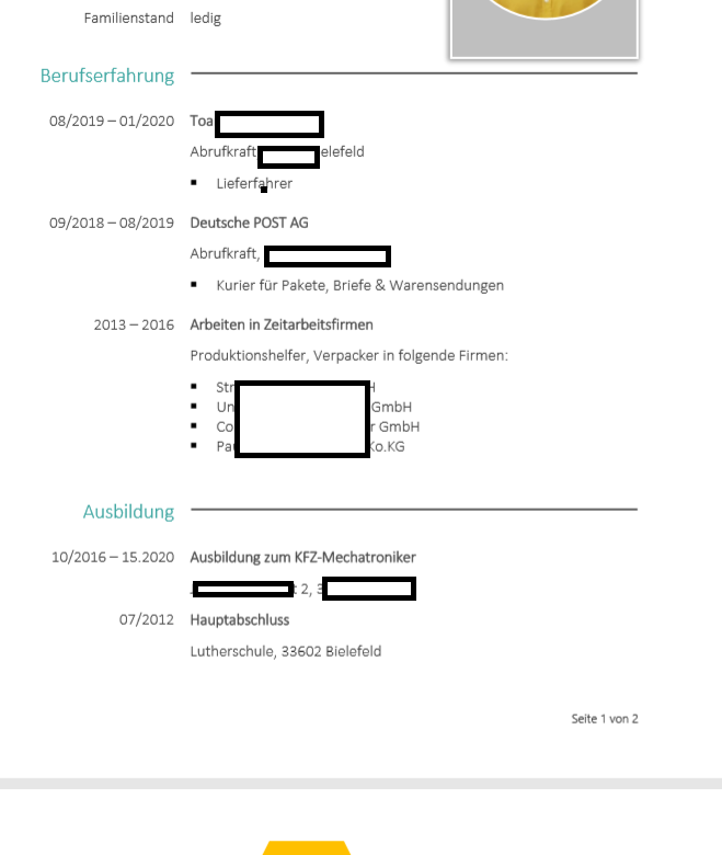 Lebenslauf Zeitarbeitsfirmen Als Stichpunkte Angeben Ausbildung Und Studium Beruf Und Buro Zeitarbeit