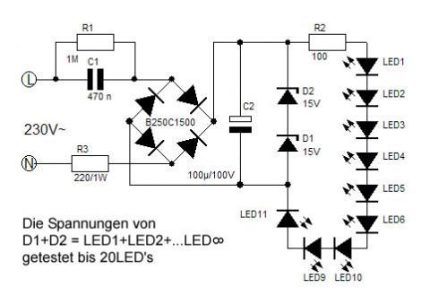Schaltung - (LED, stromnetz, 220V)