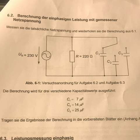 Schaltbild der Aufgabenstellung  - (Elektrotechnik, Leistung, blindleistung)