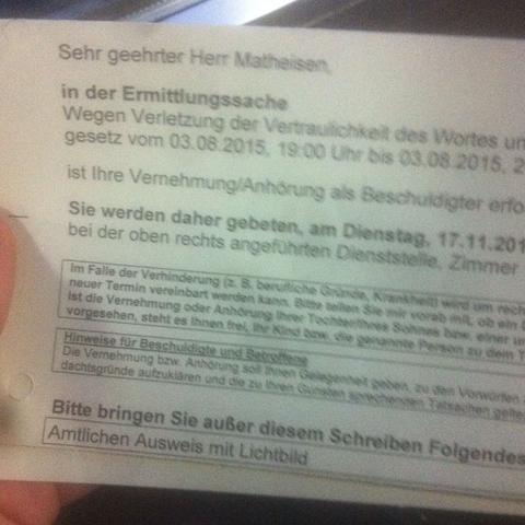 Ok schaut es euch mal an - (Polizei, Anzeige, Einladungsschreiben)