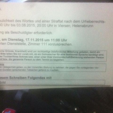 Wenn ihr was nicht lesen könnt - (Polizei, Anzeige, Einladungsschreiben)