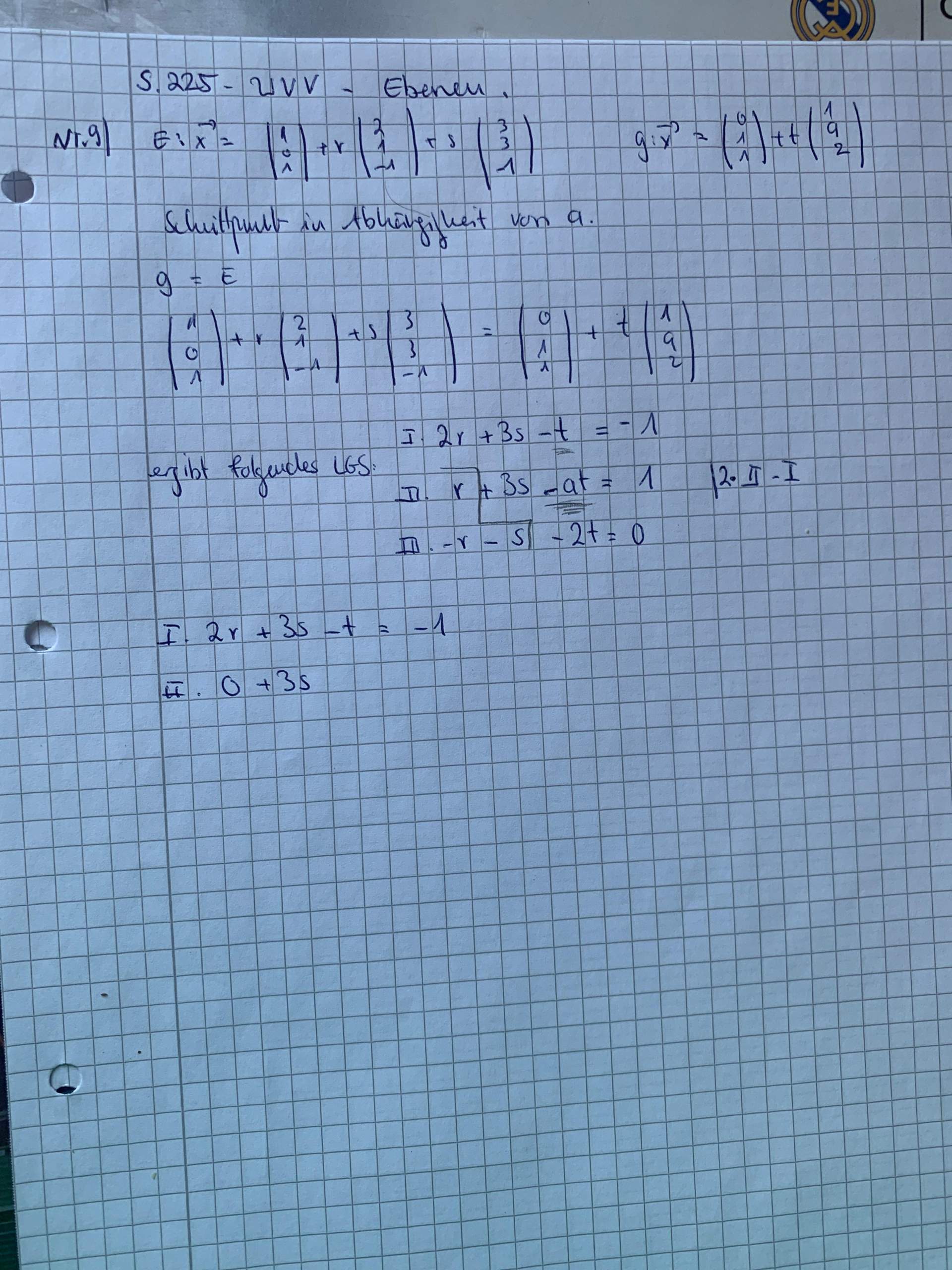 LGS lösen mit Gaußverfahren(Stufenform), aber mit zusätzlicher ...