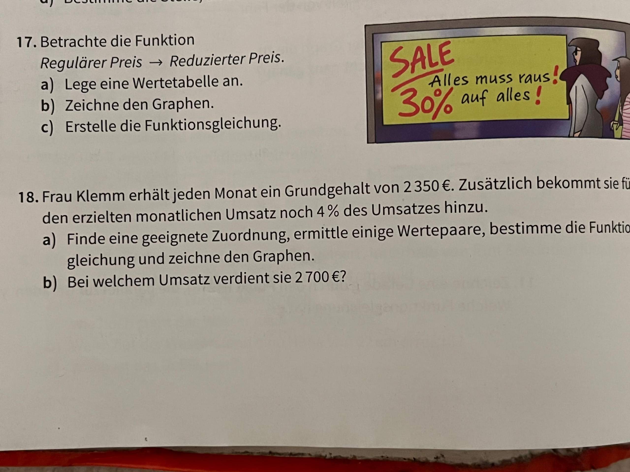 Lineare Funktion Aufgaben? (Mathematik, Naturwissenschaft