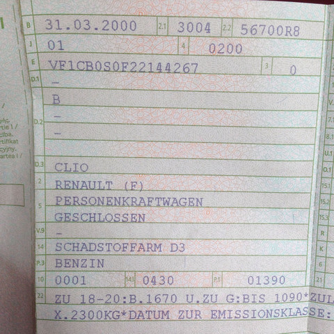 Und hier der Schein :) - (Ebay, Code, Renault)