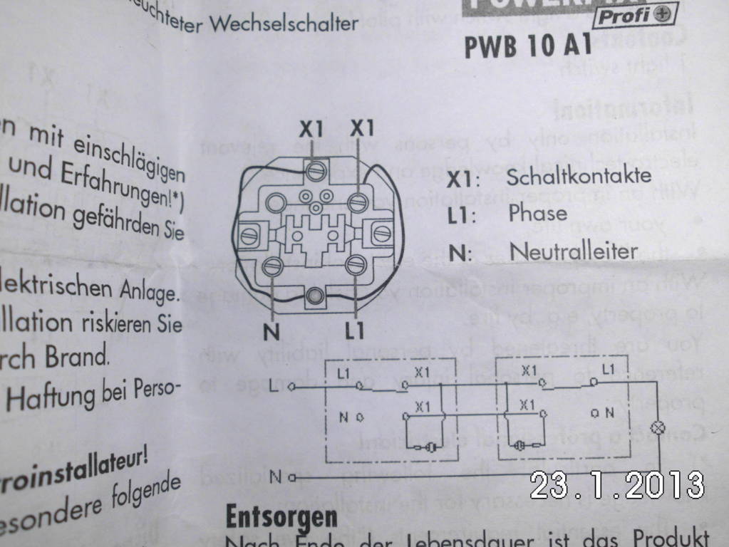 Lichtschalter Kontrollschalter Lidl Anschliessen (Haushalt, Elektrik
