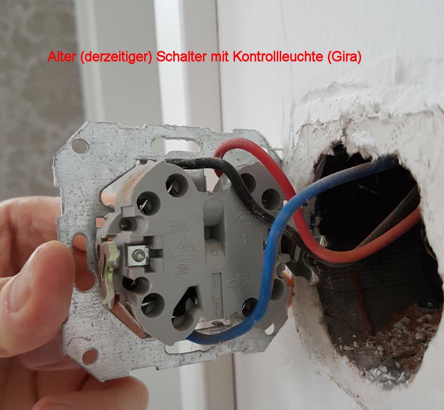Lichtschalter mit Kontrollleuchte auswechseln: Wie anschließen