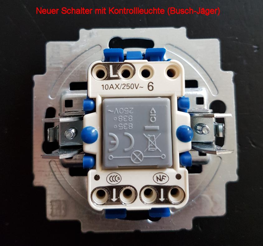 Lichtschalter mit Kontrollleuchte auswechseln Wie anschließen? Technik, Technologie)