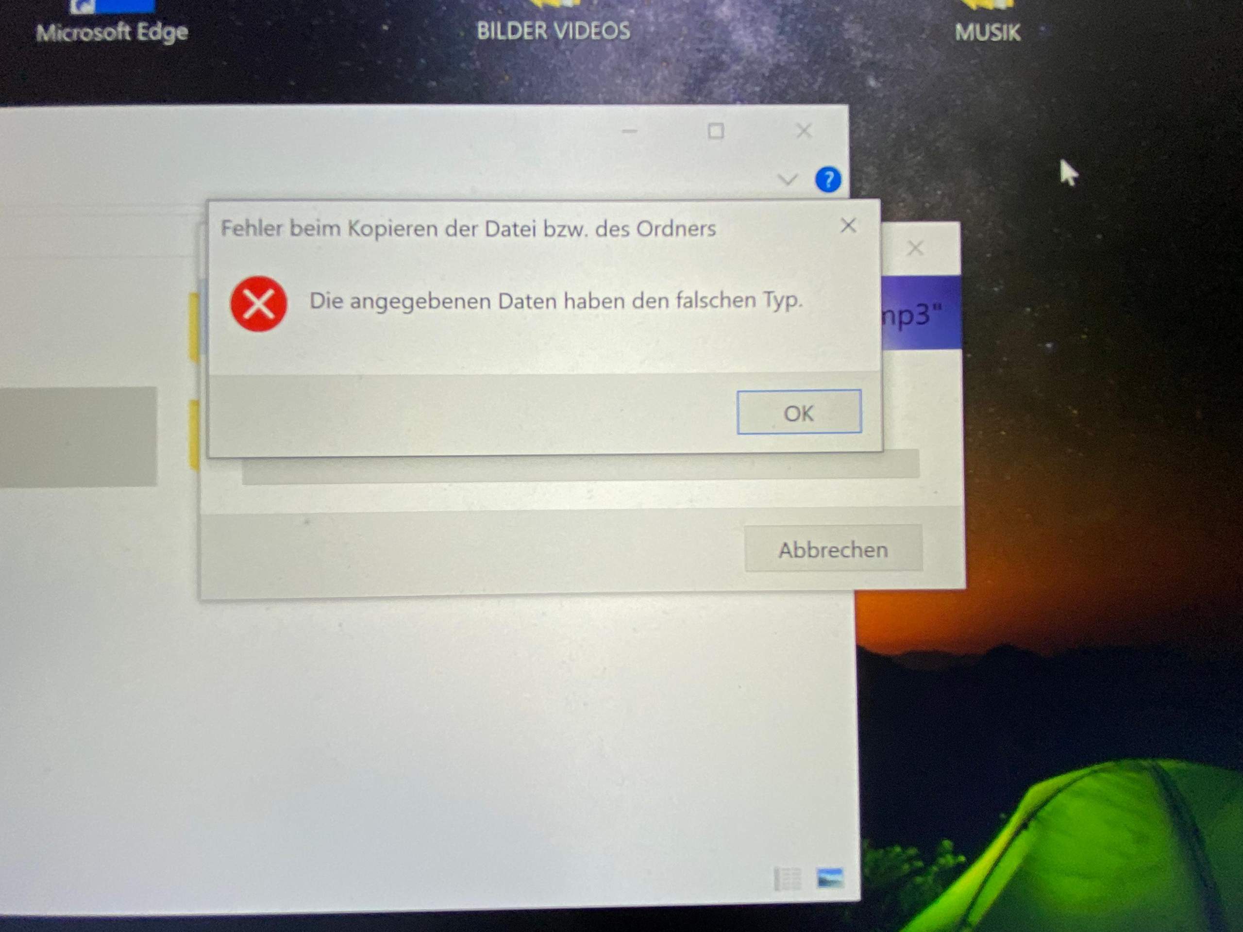 Lieder (MP3 Dateien) von Samsung zu Laptop geht nicht da kommt diese ...
