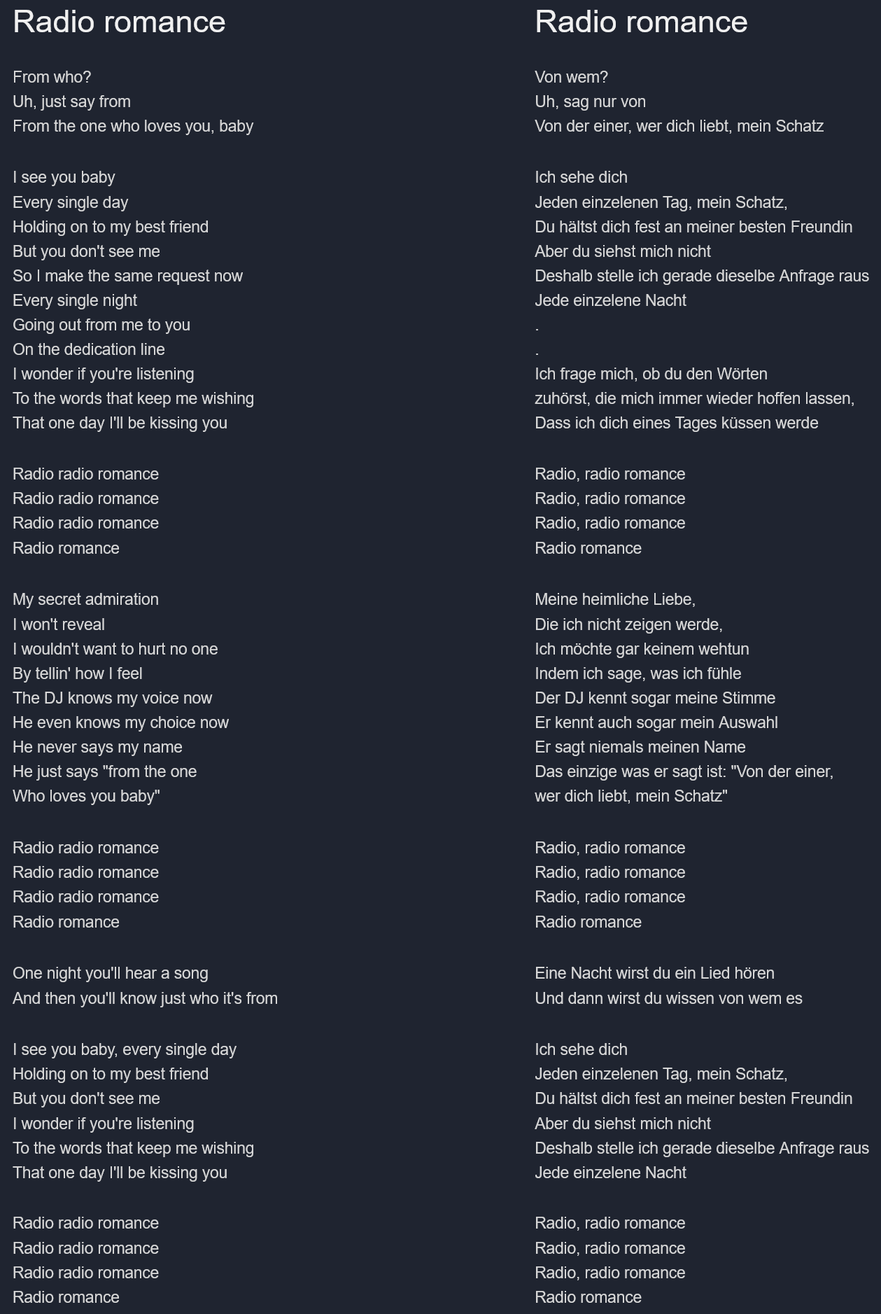 Liederübersetzungen korrekturlesen? (Lied, Übersetzung, übersetzen)