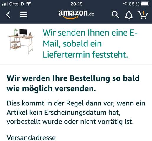  - (Amazon, Liefertermin, Premiumversand)