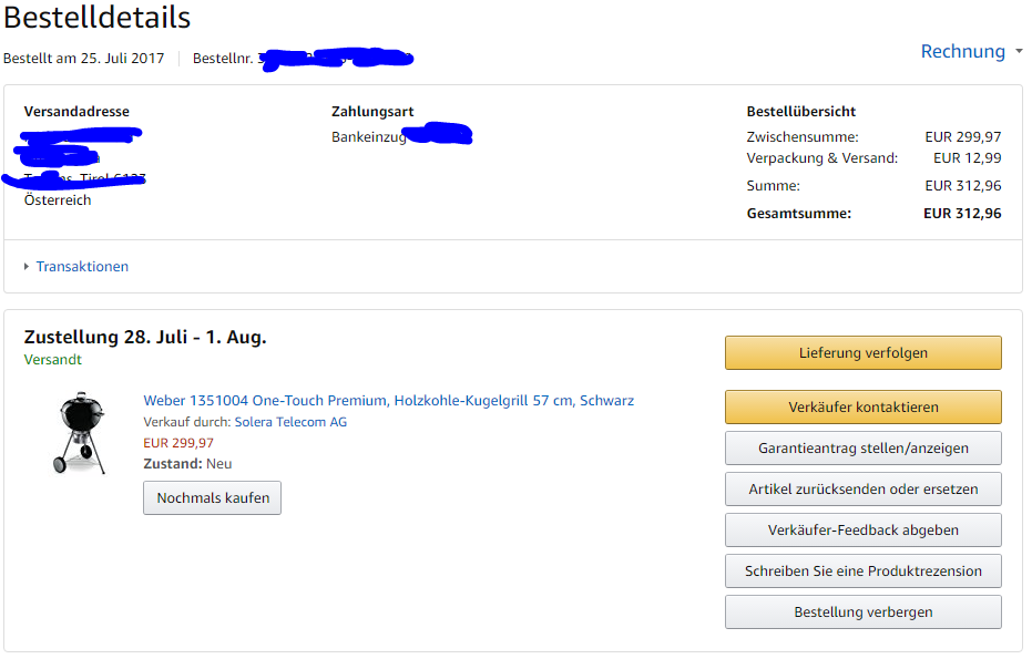 Lieferung verfolgen bei Amazon funktioniert nicht? (Haus, kochen, Garten)