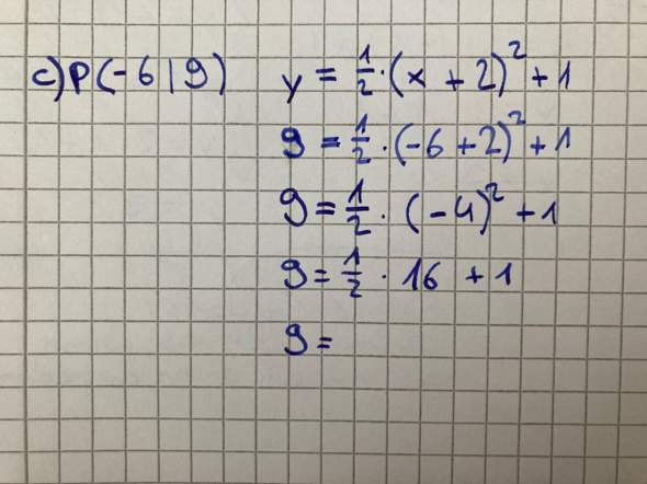 Liegt der Punkt auf der Parabel (Mathe)?