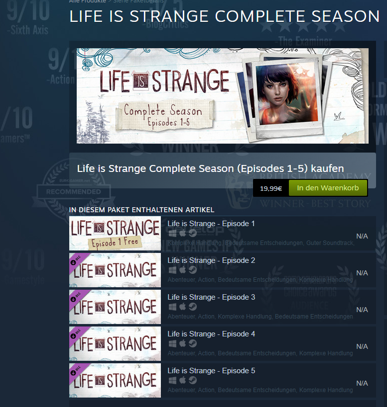 Life is strange reihenfolge? (Spiele und Gaming, Games, Gaming)