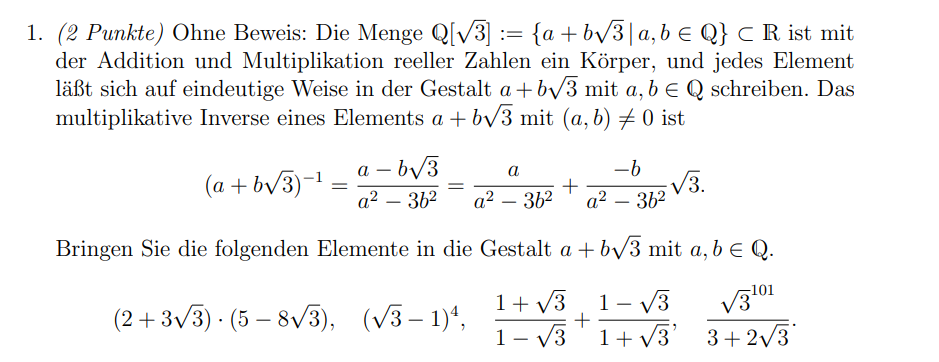 Lineare Algebra, was ist bei der Aufgabe gefragt (Uni Mathematik)?
