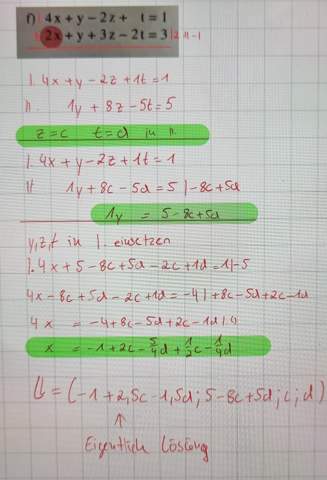 Lineares Gleichungssystem was habe ich falsch gerechnet?