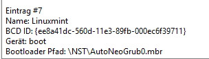 Einstellungen für Linux Mint im Bootloader von Windows - (Windows 10, Linux Mint, Bootloader)