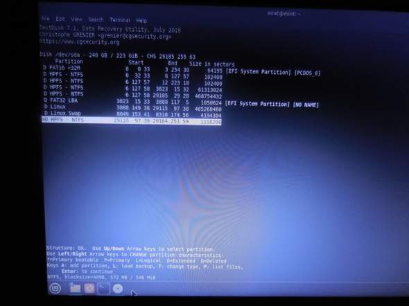 Linuxfetplatte formatiert! Wie restaurieren? testdisk zeigt nun Folgendes?