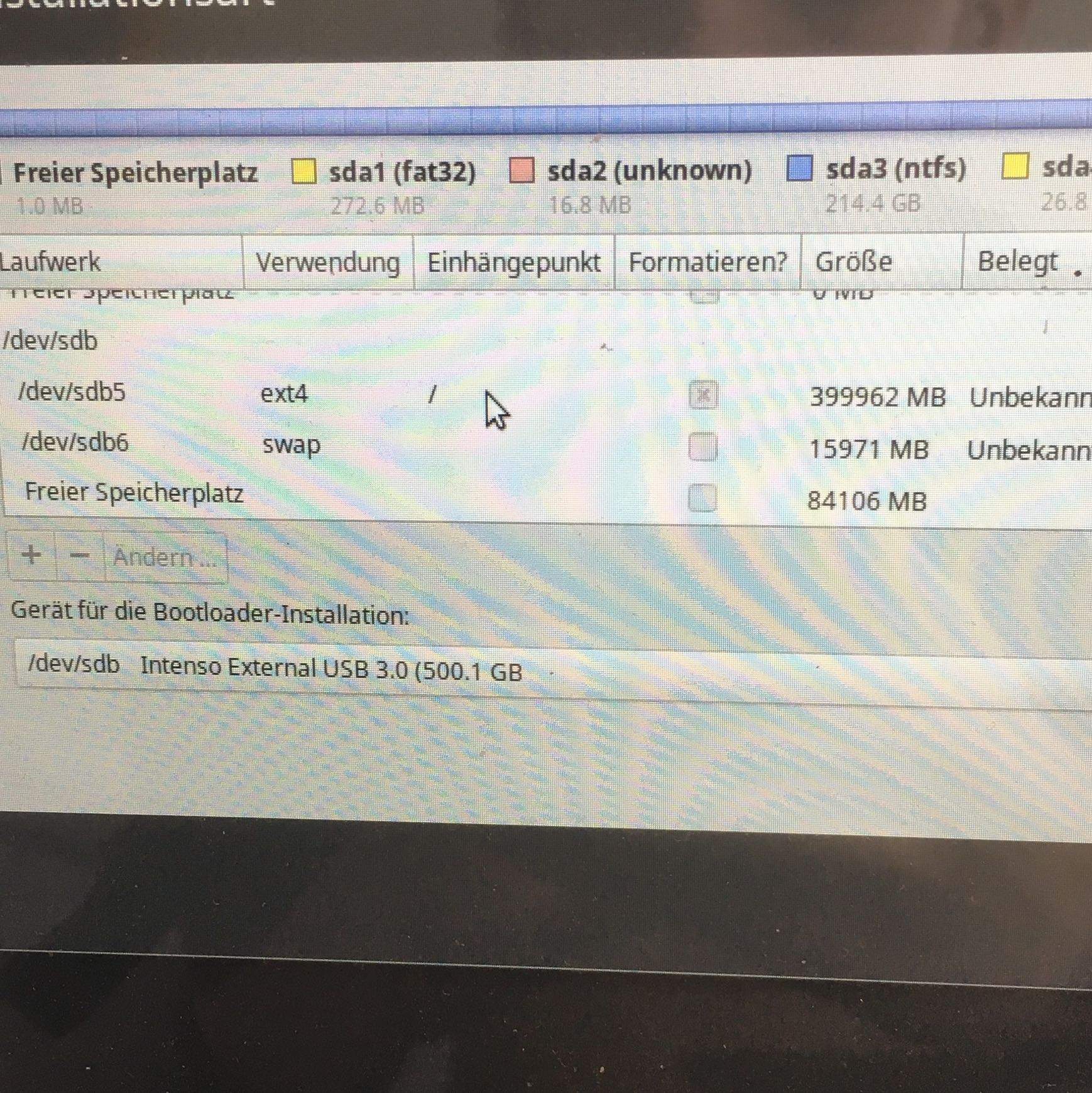 LinuxMint auf externe Festplatte installieren Fehler? PC, Linux)