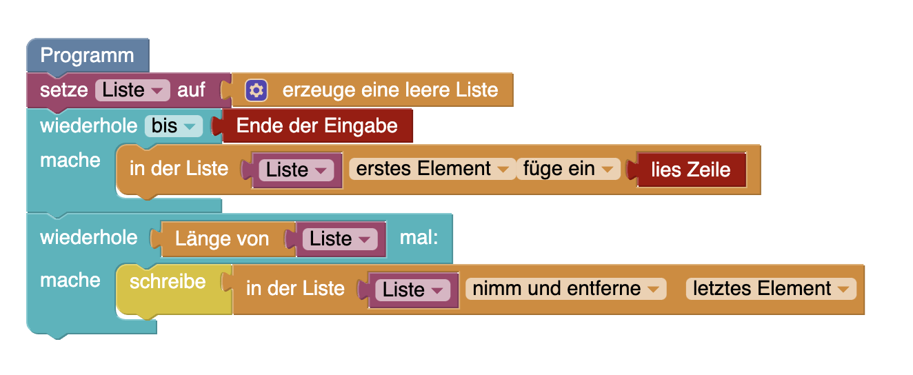 Listen filtern in Blocky-System? (Java, Code, Python)