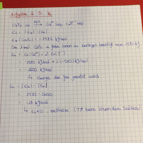 Lösung aufgabe 2 in der chemie - (Chemie, Energie, Salz)