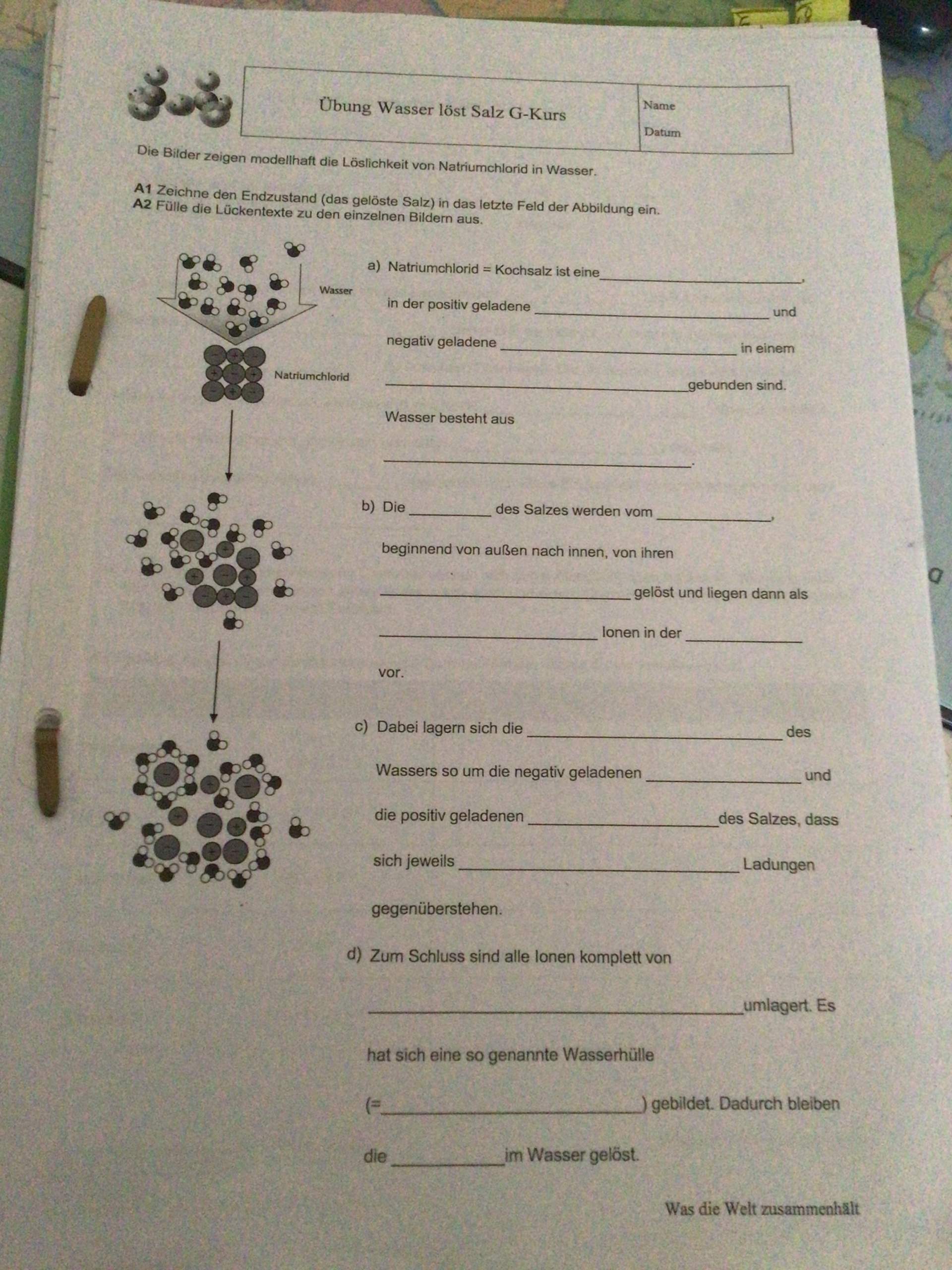 Löslichkeit von Natriumchlorid im Wasser? (Chemie, Natur)
