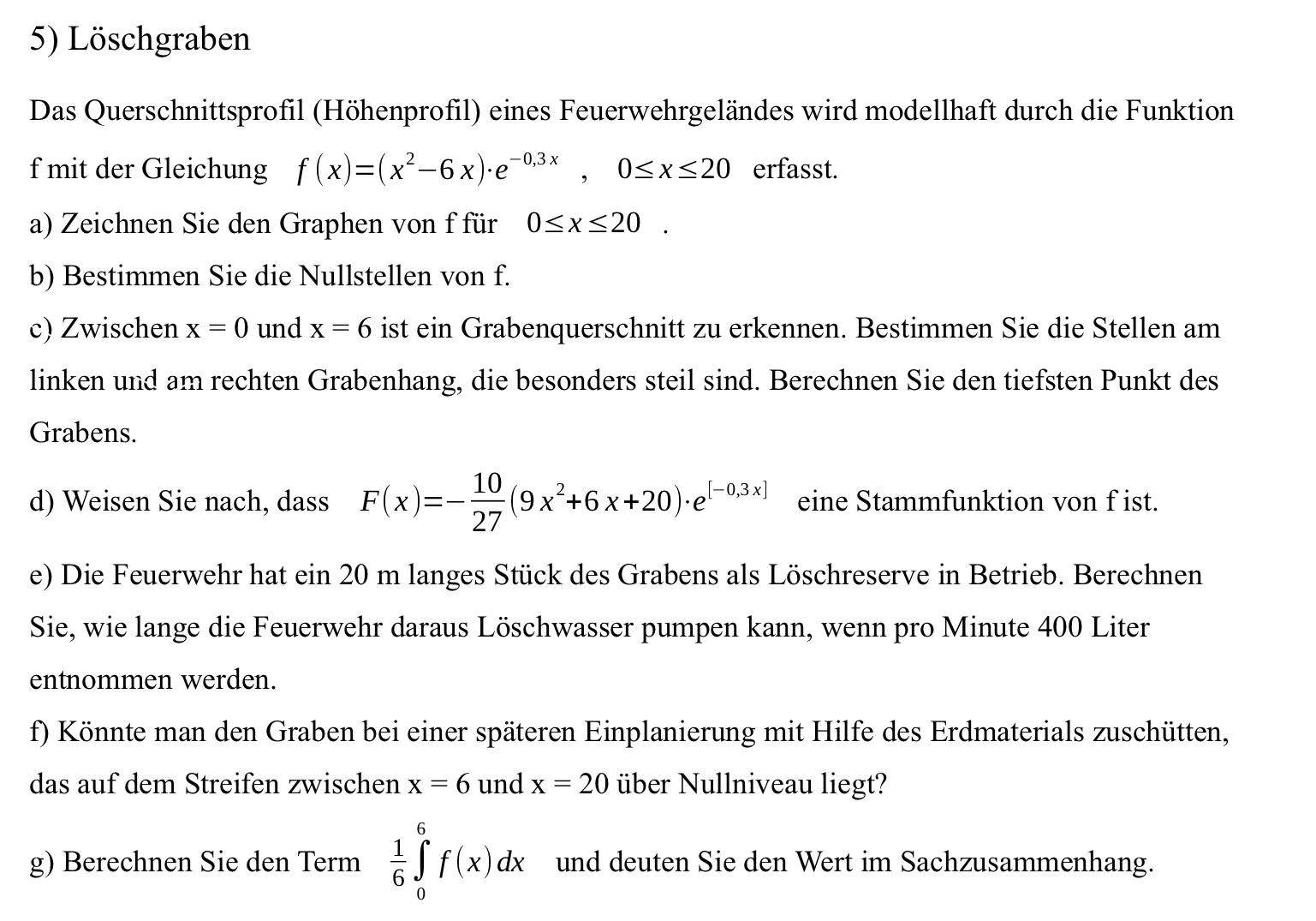 L sung von e funktionen schule mathematik funktion 