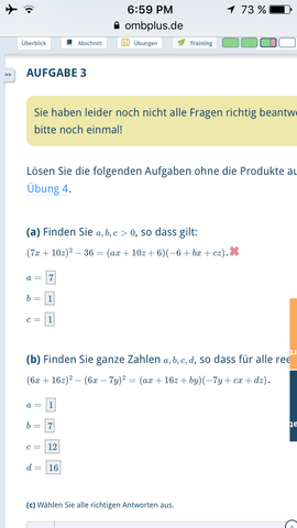 Die Matheaufgaben. - (Mathe, Binomische Formeln)