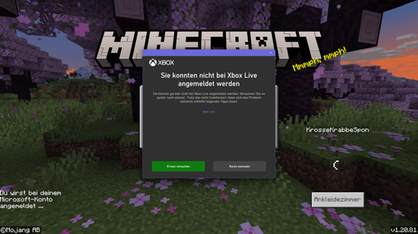 Login Bug in Minecraft Windows 10 edition? (PC, Computerspiele, Steam)