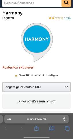 Logitech Harmony Alexa skill weg?