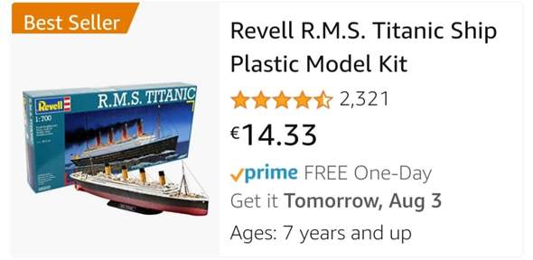 Lohnenswert einen Titanic Modell für 15€ zu holen?