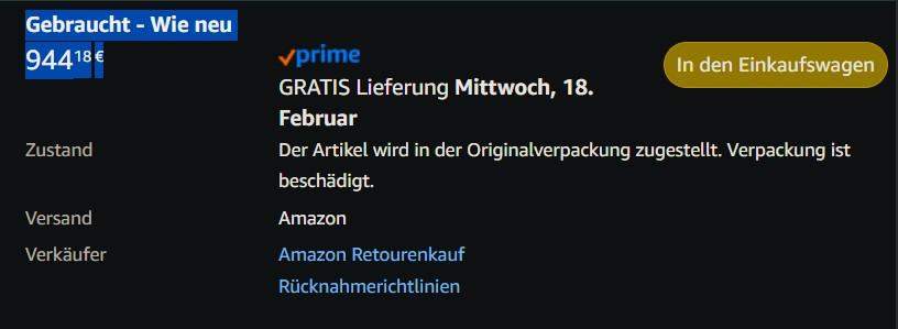 Amazon Retouren Verkauf