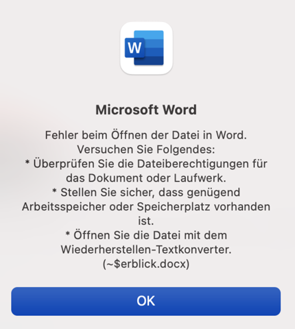 Mac: Word-Dateien kaputt?
