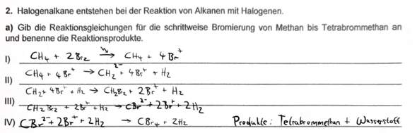 Macht das, was ich da fabriziert habe, in irgendeiner Weise Sinn (Chemie)? (Reaktionsgleichung ...