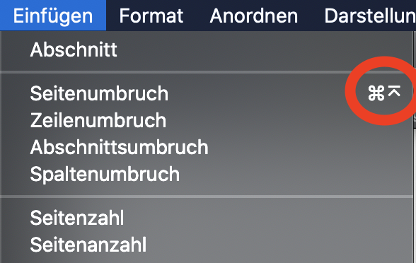 Macos Sonderzeichen Pages Seitenumbruch Computer Technik Technologie