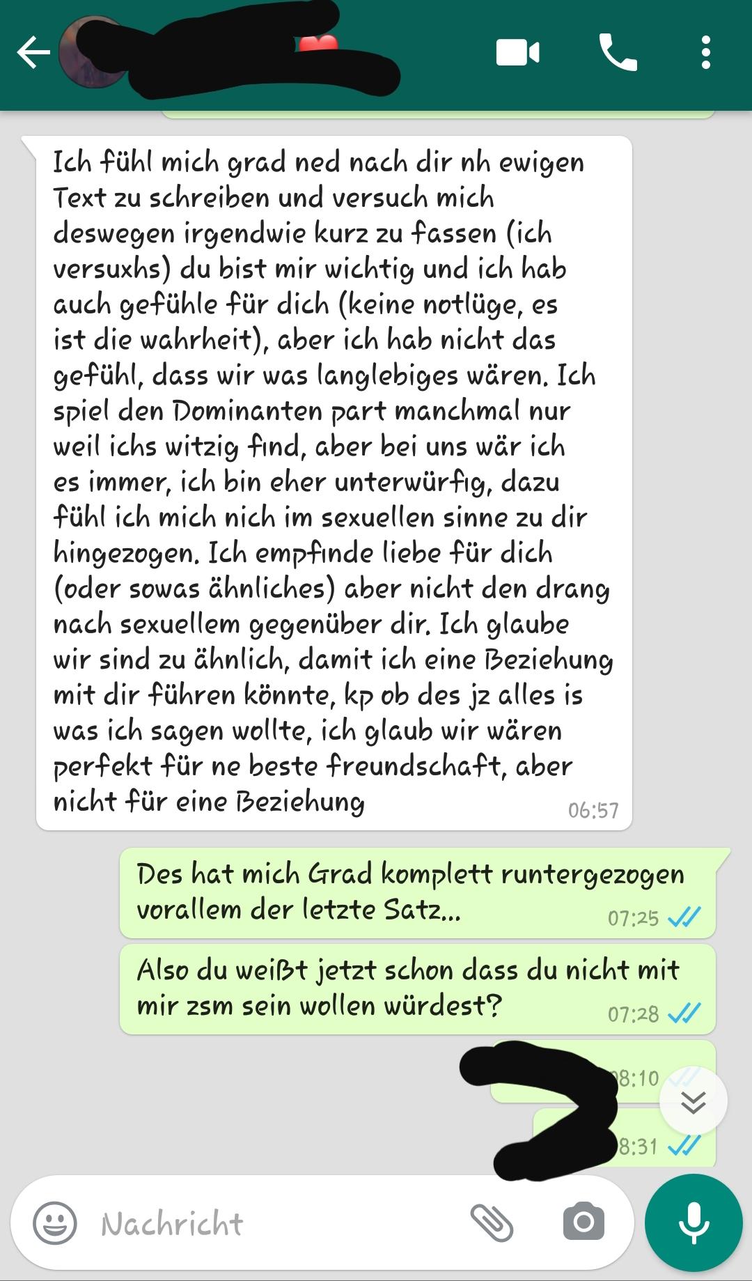 mädchen sagt, sie liebt mich, aber nicht aus