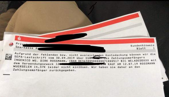 Mahnung Und Offene Rechnung Hilfe Geld Sparkasse