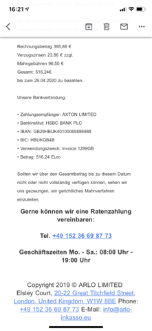 Mahnung Von Leloflix Internet Inkasso Mahnung Per Mail