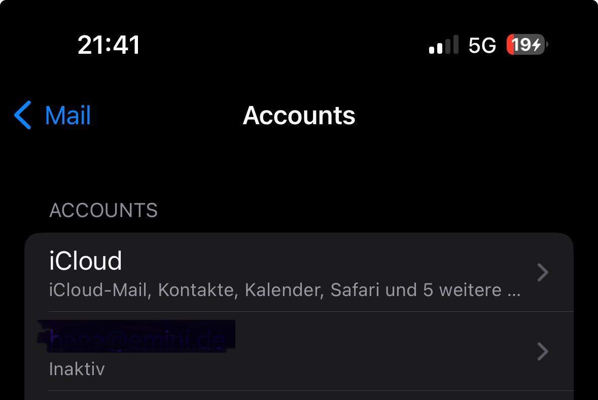 Mail ist inaktiv? (Apple, iPhone, App)