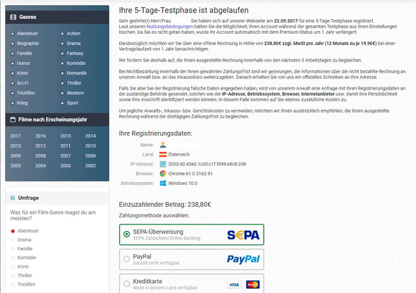 Screenshot 1 - (Rechnung, streaming, Abzocker)