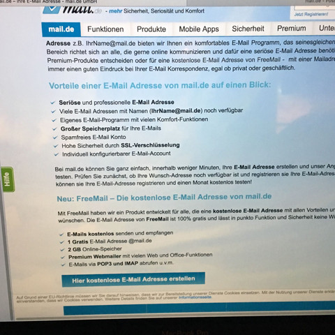 Pro Mail Mail.de ProMail obwohl als FreeMail angemeldet? (E-Mail)