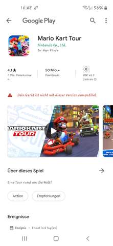Mario Kart Tour Nicht Mehr Mit Meinem Gerat Kompatibel Spiele Und Gaming Android Play Store