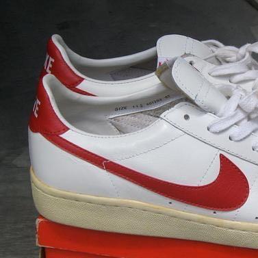 ?VERY RARE 80s Vtg Nike Bruin Marty Mcfly White Red Shoes Sz US 11 W/Signed COA