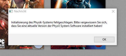 PhysX fehler - (Computer, PC-Spiele, Mass Effect 2)