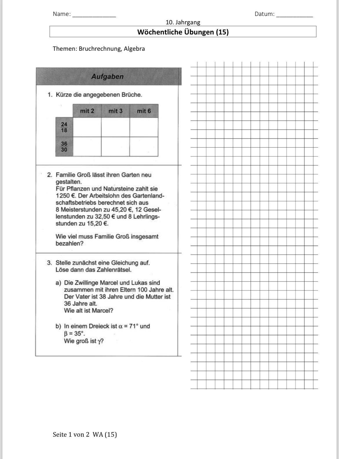 Mathe 10. klasse Hausaufgaben? (rechnen, Mathematiker)