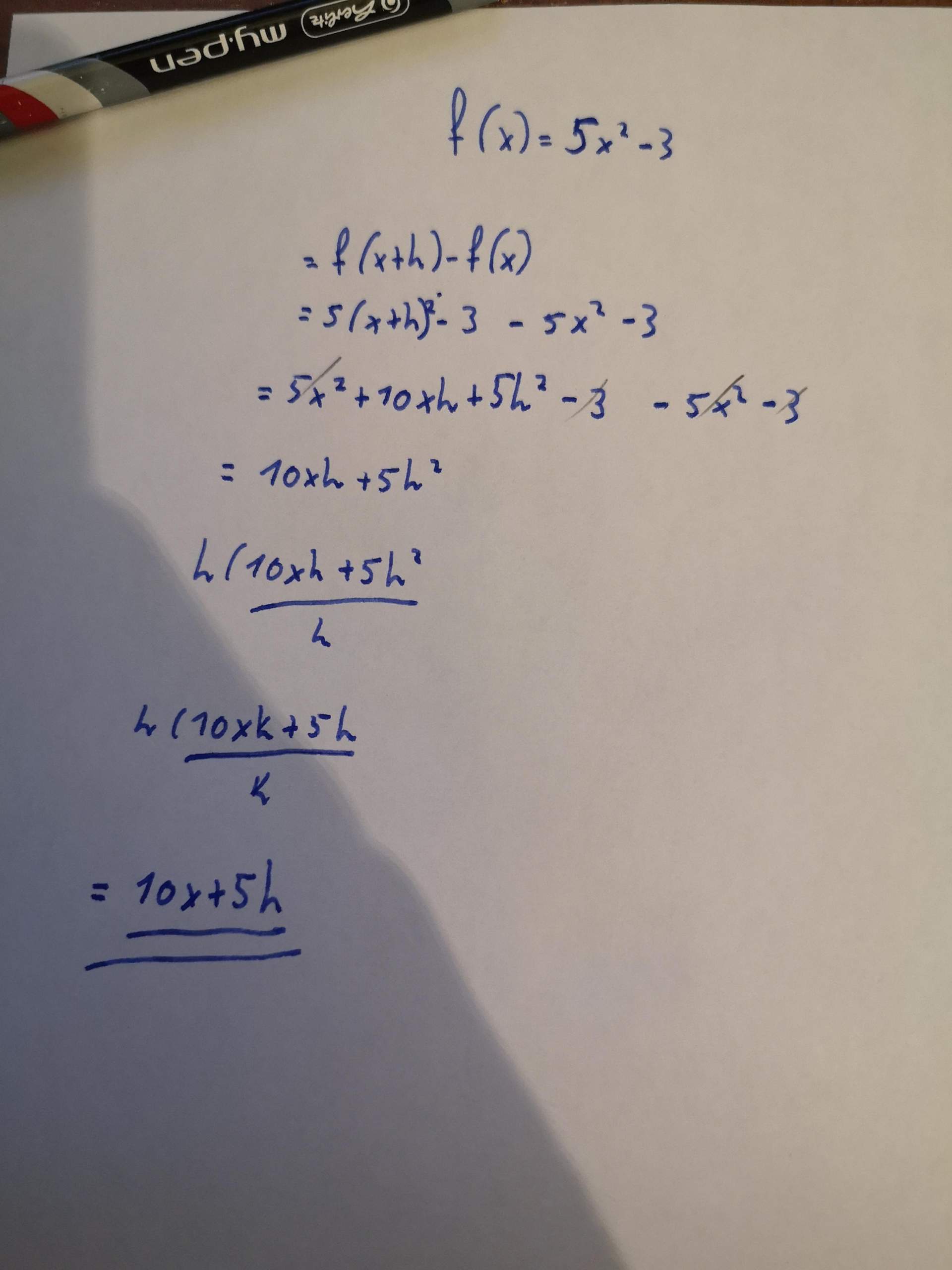 Mathe Ableitung H methode richtig? (Mathematik)