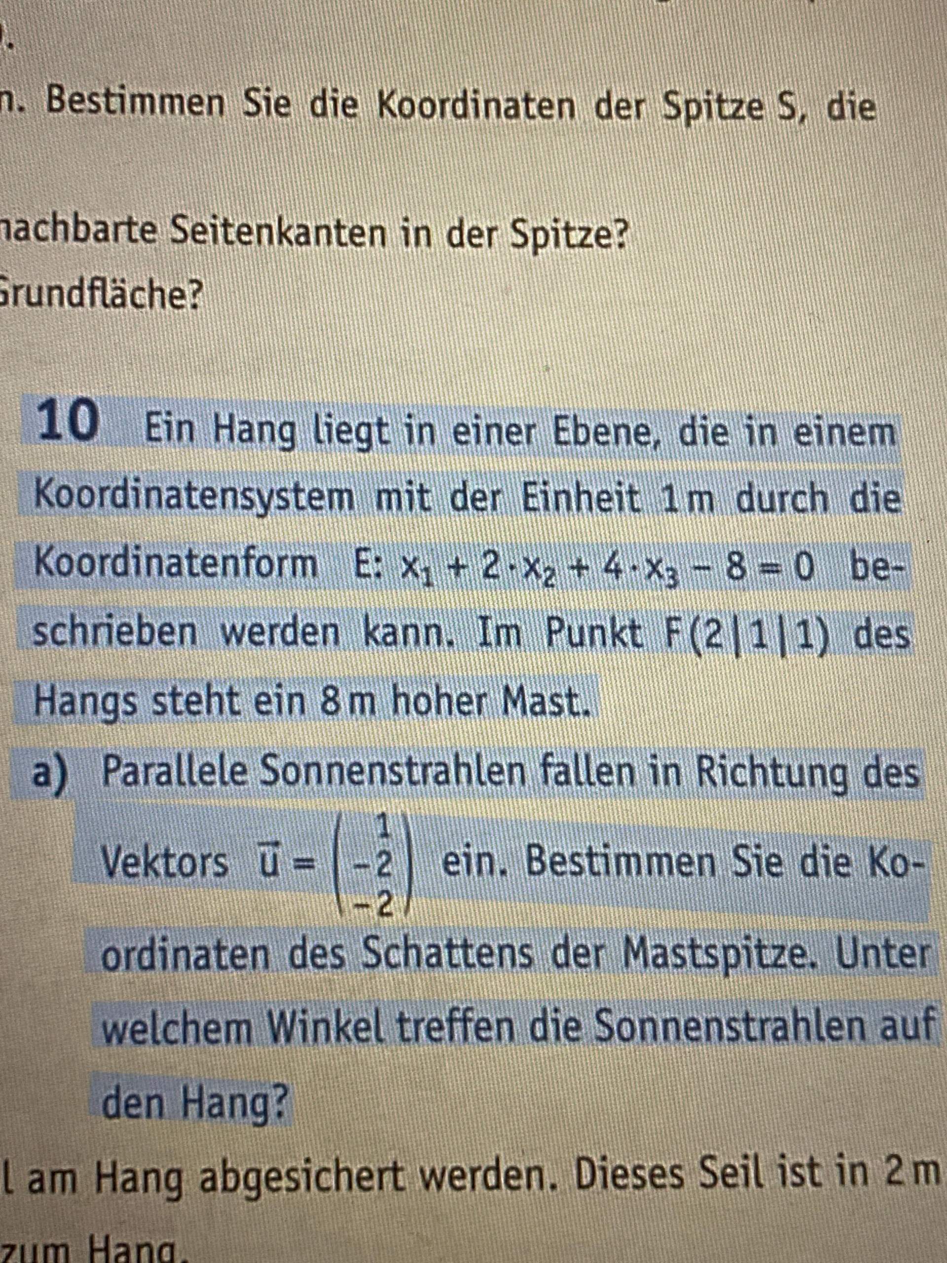 Mathe Analytische Geometrie? (rechnen, Funktion, Gleichungen)