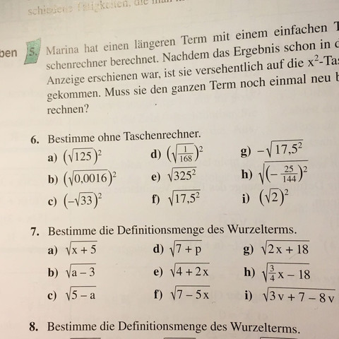 Aufgabe 6 - (Schule, Mathematik, Wurzel)